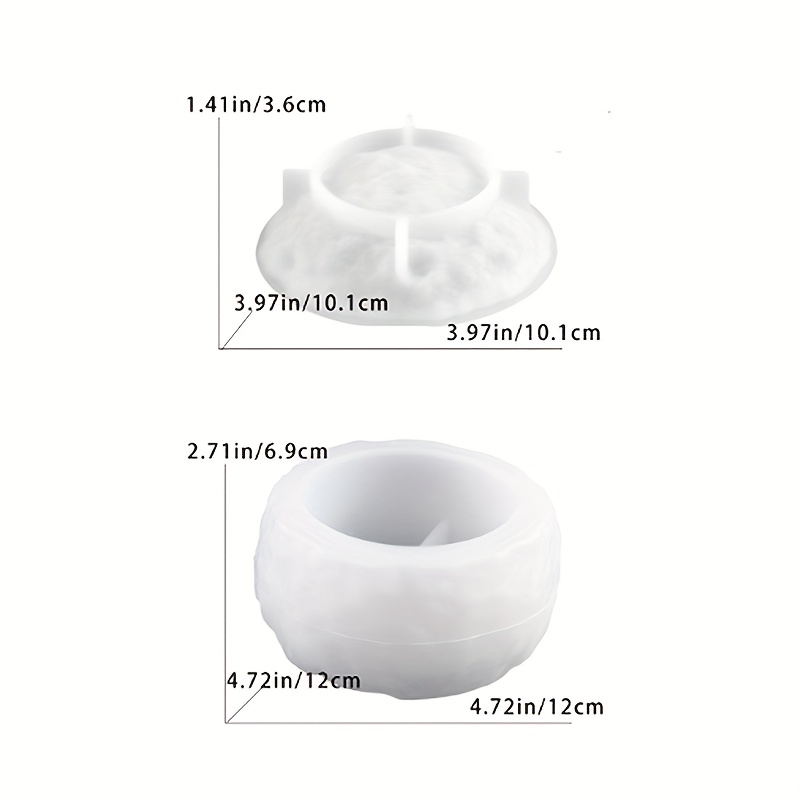 Image of A Set Space Moon Storage Box Silicone Mold Diy Selen- Candle Cup Epoxy Resin Molds Handmade Gypsum Plaster Concrete Cement Crafts Plant Pot Candle Holder Container Mould Home Decor Making Supplies