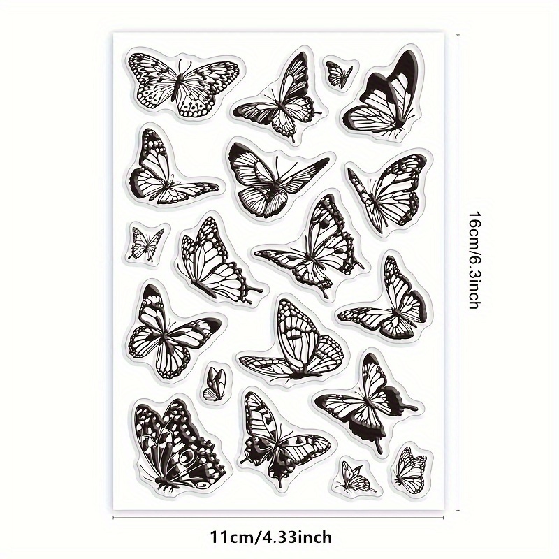 Different Butterflies Stamp Stamp Clear Stamp Painting Tool Clipping Craft Diy Card Decoration Rubber