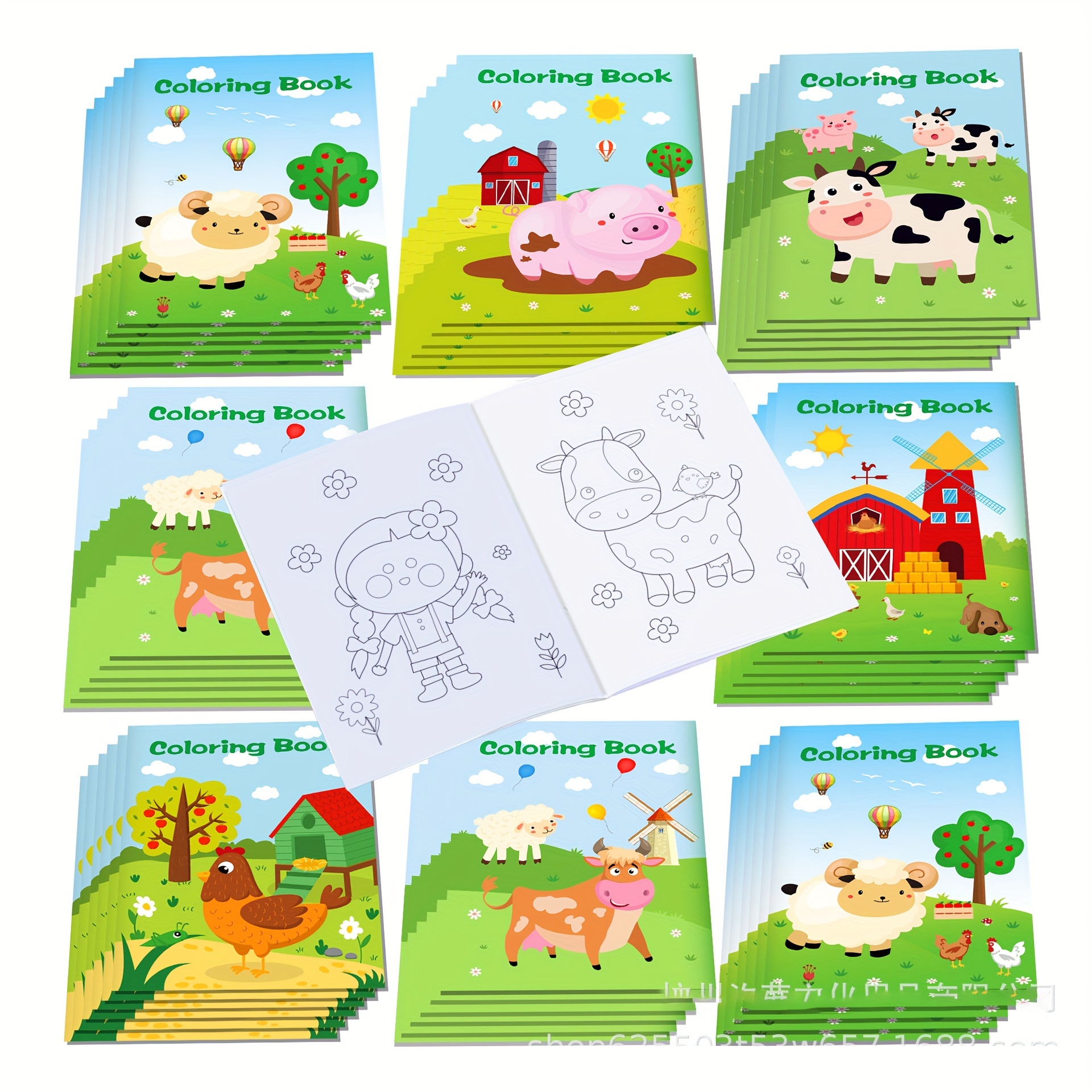 

Farm Animals Diy Coloring Book Birthday Party Cartoon Colored Graffiti Book Drawing Book