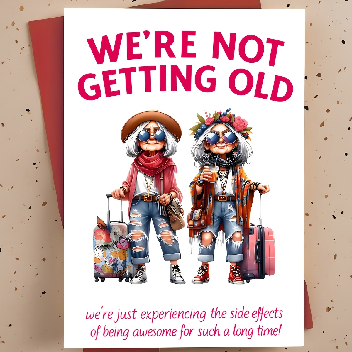 1pc humorous womens birthday card reading   not getting old     fashionable design for older   for retirement gifts party invitations and funny messages for mom grandma
