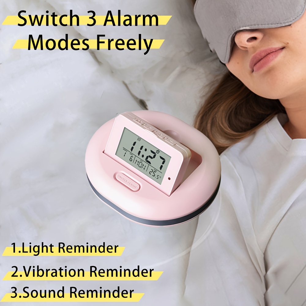 quiet vibration alarm clock featuring a bed shaker dual