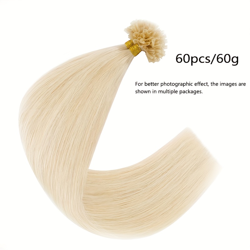 TEMU 30g U Tip Keratin Hair Extensions, Human Hair Extensions, Nail-shaped Tip Hair Extensions, Damage- Extensions, Smooth And Undamaged Hair,
