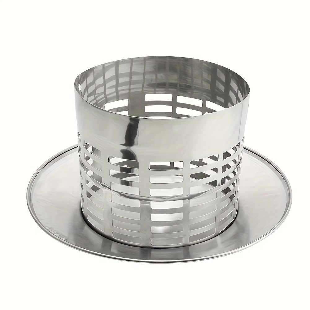 1pc thickened 304 stainless steel chimney cap ventilated exterior vent cover rainproof louvered     ventilation exhaust cap stainless steel chimney top outdoor smoke pipe   for heating and cooling appliances details 7