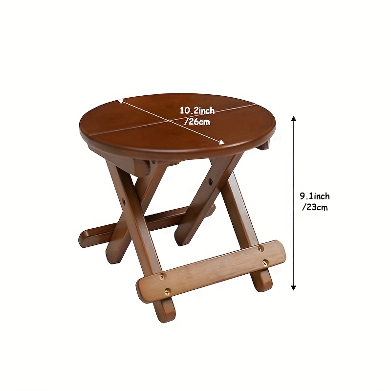 1pc portable folding small round stool travel train small stool fishing stool leisure stool bamboo stool Product details 1