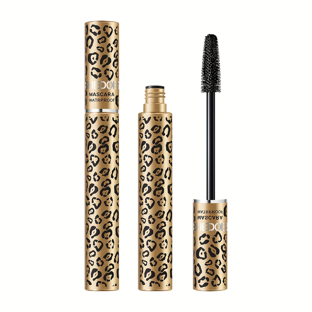 1pc Leopard Print Waterproof Easy Makeup Removal Long Lengthening Curling Non-smudging Volumizing Thickening Mascara