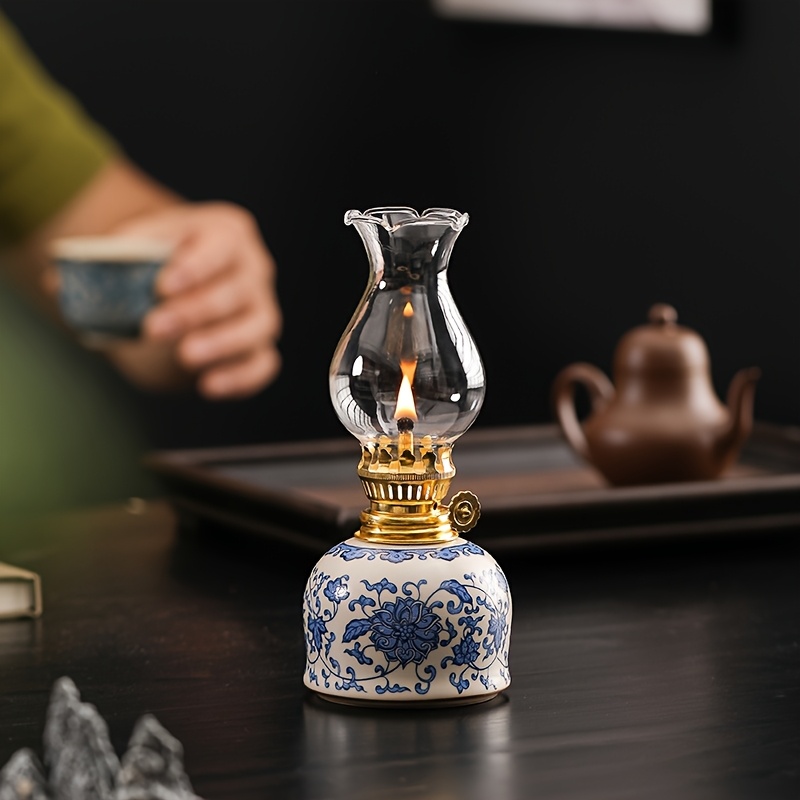 vintage keramik borddekoration med blå vit blommönster - Temu Sweden