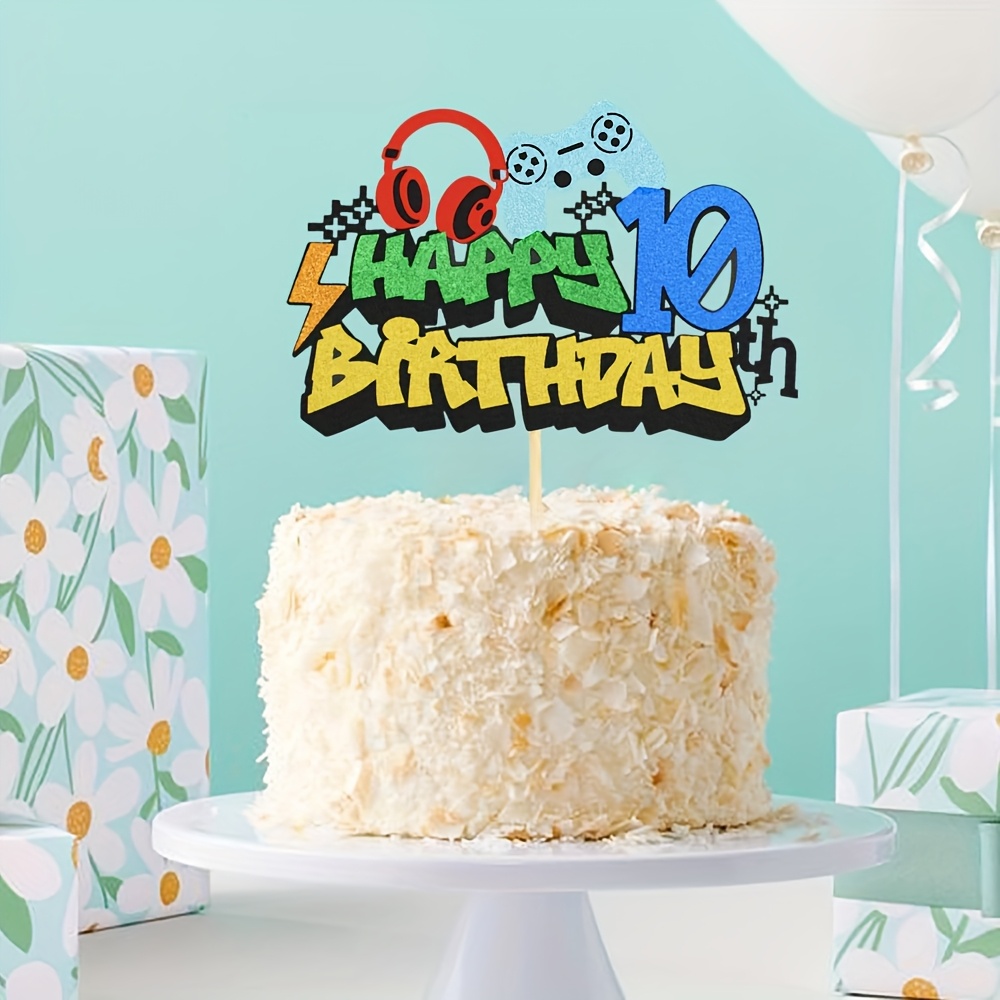 17 Pezzi Cake Topper Videogioco – Decorazione Torta Compleanno Con Controller 3D E Cupcake - 3