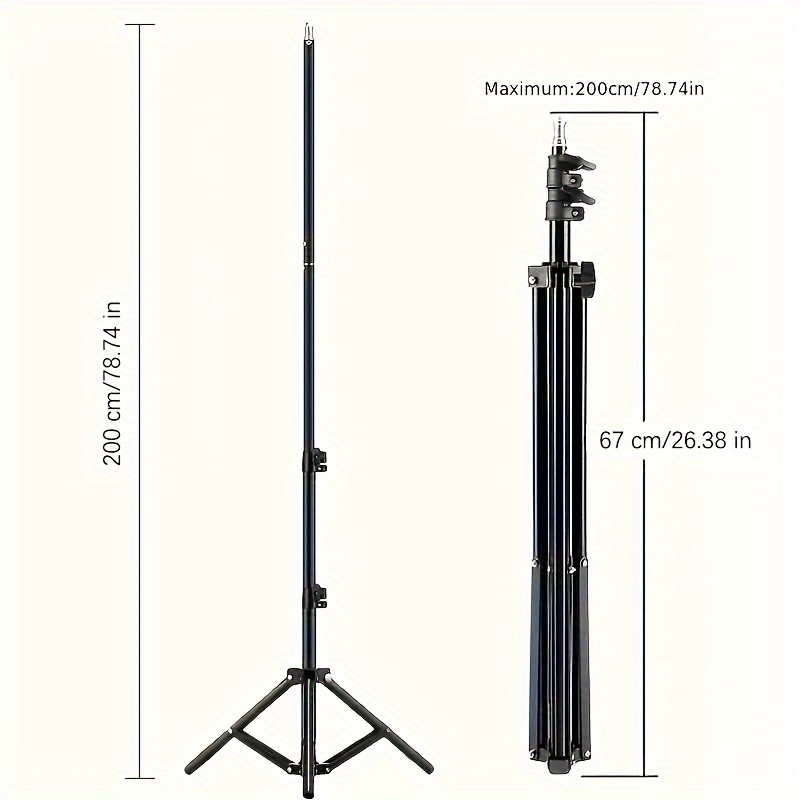 TEMU Professional Photography Tripod Stand - Aluminum Alloy, Foldable & Adjustable For Projectors And Cameras, 1/4 Screw Mount