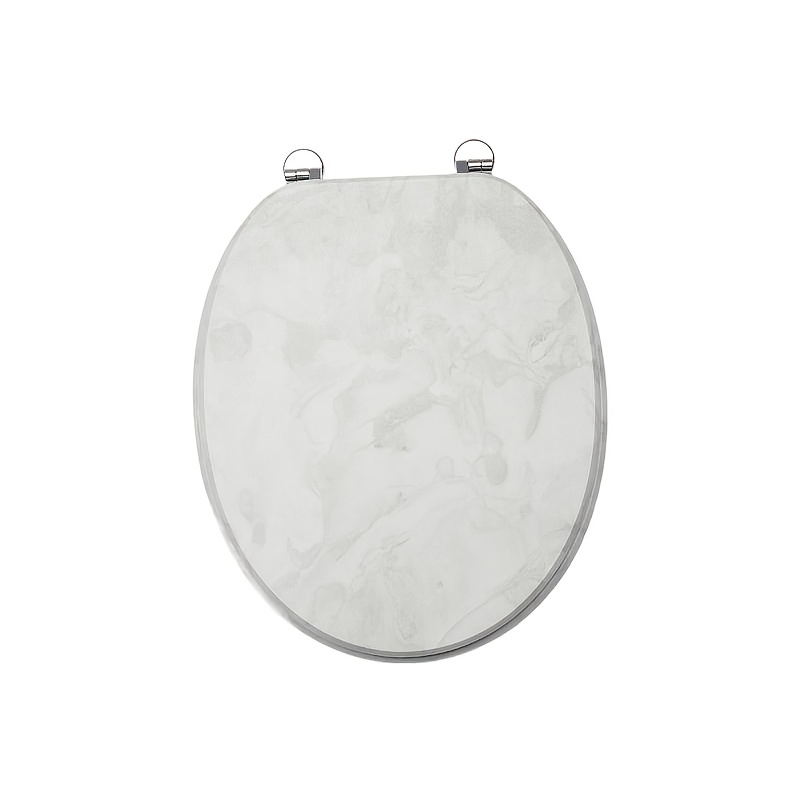 TEMU Abattant de toilette SAINOS MDF avec mécanisme de fermeture douce, design de O avec charnières réglables en de pour prévenir la rouille, jusqu'à