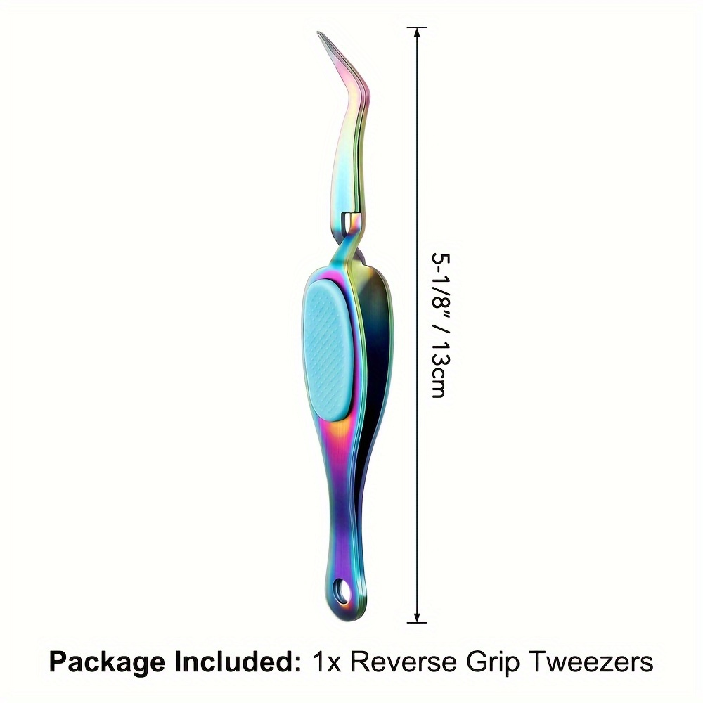TEMU 1pc Briartw Precision Craft Tweezers - Ergonomic For Handling Of Sequins, Beads & Small Parts, Stainless Steel, Curved/straight Fine-tip, Ideal