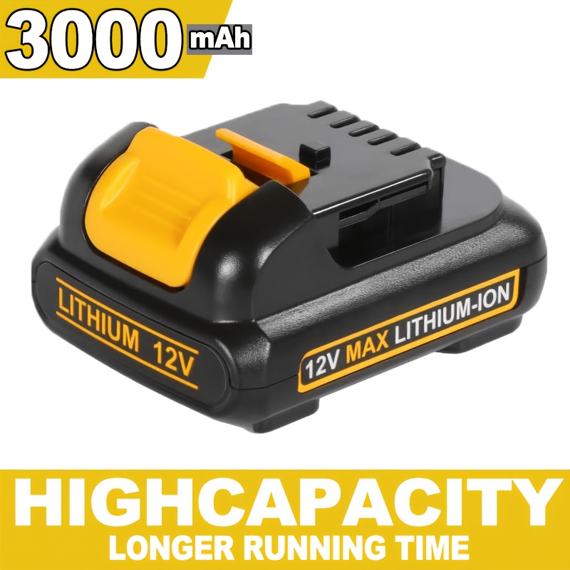 TEMU 12v 3.0ah Db120 Battery Replacement Compatible With For 12v | Max Lithium-ion Battery Del1803 Dcb121 Dcb127 Max Cordless Tools, Real Capacity