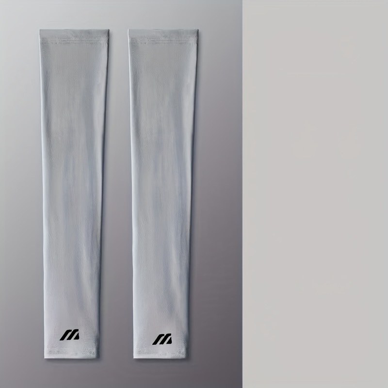 Unisex Arm Sleeves - High Elasticity, Breathable & Moisture-Wicking, Ideal for Outdoor Sports & Summer Activities, Black with White Logo, Outdoor Sports Gear|Breathable Armwear|Stretchy Fabric, Arm Sleeve, Hand Sleeve, Wristband