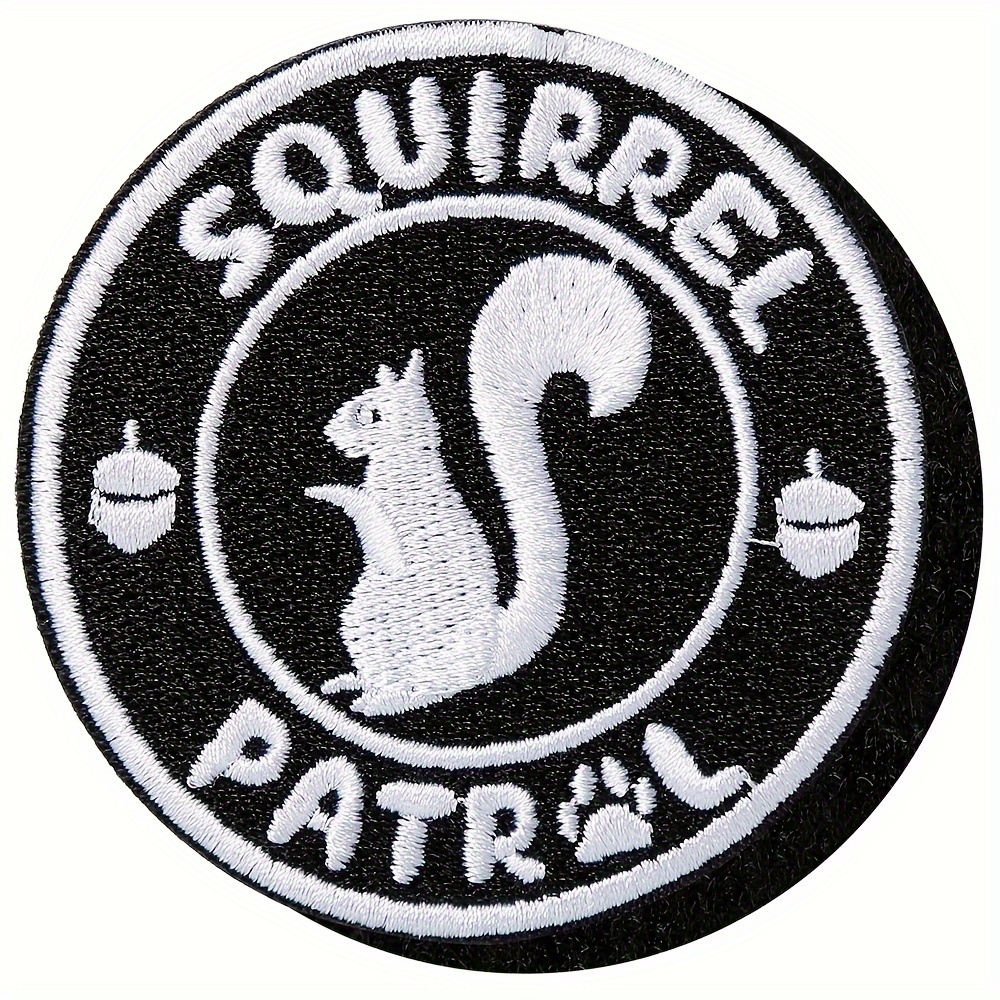 

Squirrel Embroidered Patch - 3" Funny Animal Badge With For Dog Gear, Backpacks & Apparel