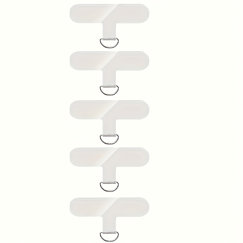 5pcs Of Universal Tpu Mobile Phone Anti-loss Lanyard Card Gasket, Nylon Detachable Phone Hanging Cord Strap Patch Tether Pad.