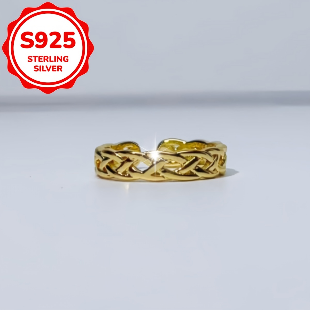 Women's S925 Silver Celtic Knot Open Toe Ring, Best Friend Gift