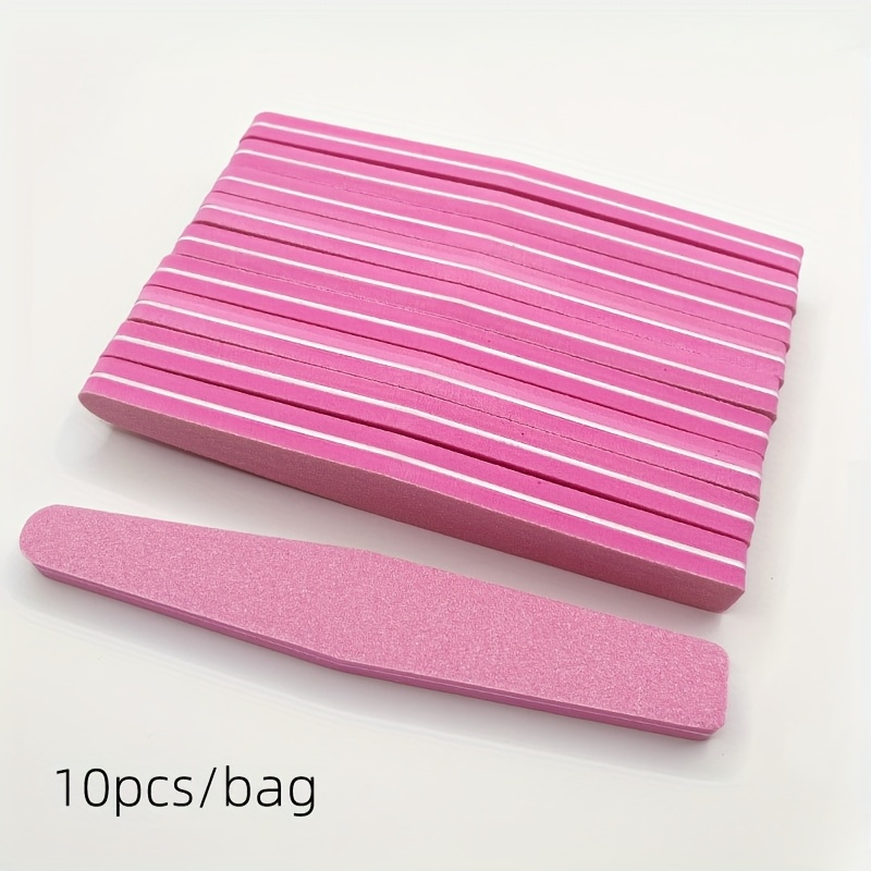 10pcs Nail Buffer, Buffering Nail Block, 100/180 Grit Sponge Double-sided Nail File, Suitable For Acrylic Nails And Manicure Tools ，for Toenail& Foot Clean