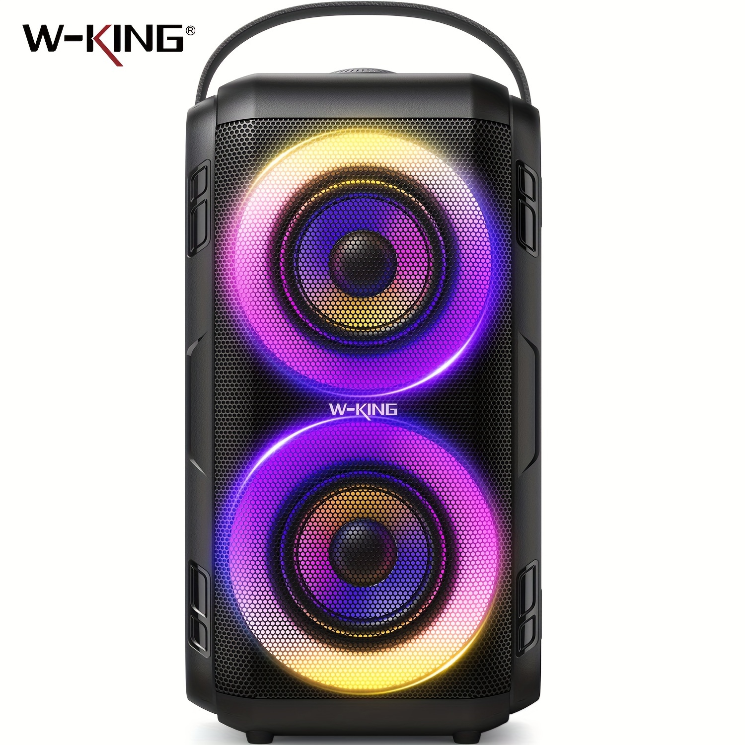 

W-king Wireless Speaker, 80w Rms 110w Party Portable Speaker Wireless Loud Outdoor Boombox, Huge 105db Sound, Big Large Speaker With Lights, Deep Bass, Eq, Usb Sticks, Tf Cards, Aux-in