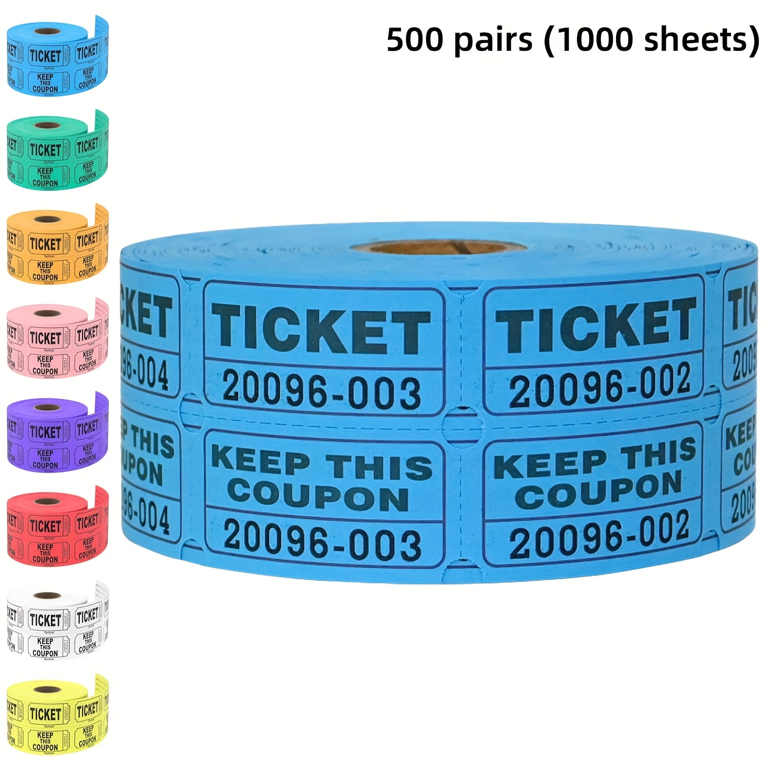 TEMU 1000pcs/2000pcs/4000pcs Raffle Tickets, 50/50 Raffle Tickets - For Events, Carnivals, Entry, Class Reward, Prizes - Suitable For & Promotions