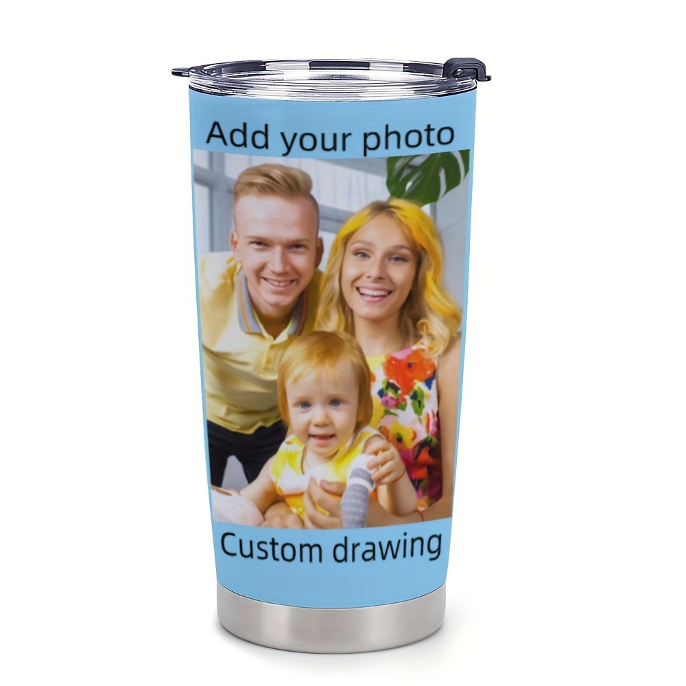 

(custom Products) Personalized Coffee Mug Custom Pictures, Custom Photos 1pc 20oz Stainless Steel With Lid And Vacuum Insulated Glass, Personalized Coffee Travel Mug With Lid