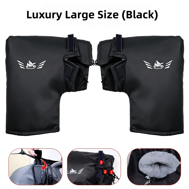 TEMU Latest Style Extra-large & Extra-thick Triple-seal Motorcycle And Bicycle Handlebar Covers | Better Thermal Insulation | Comfortable Grip, |