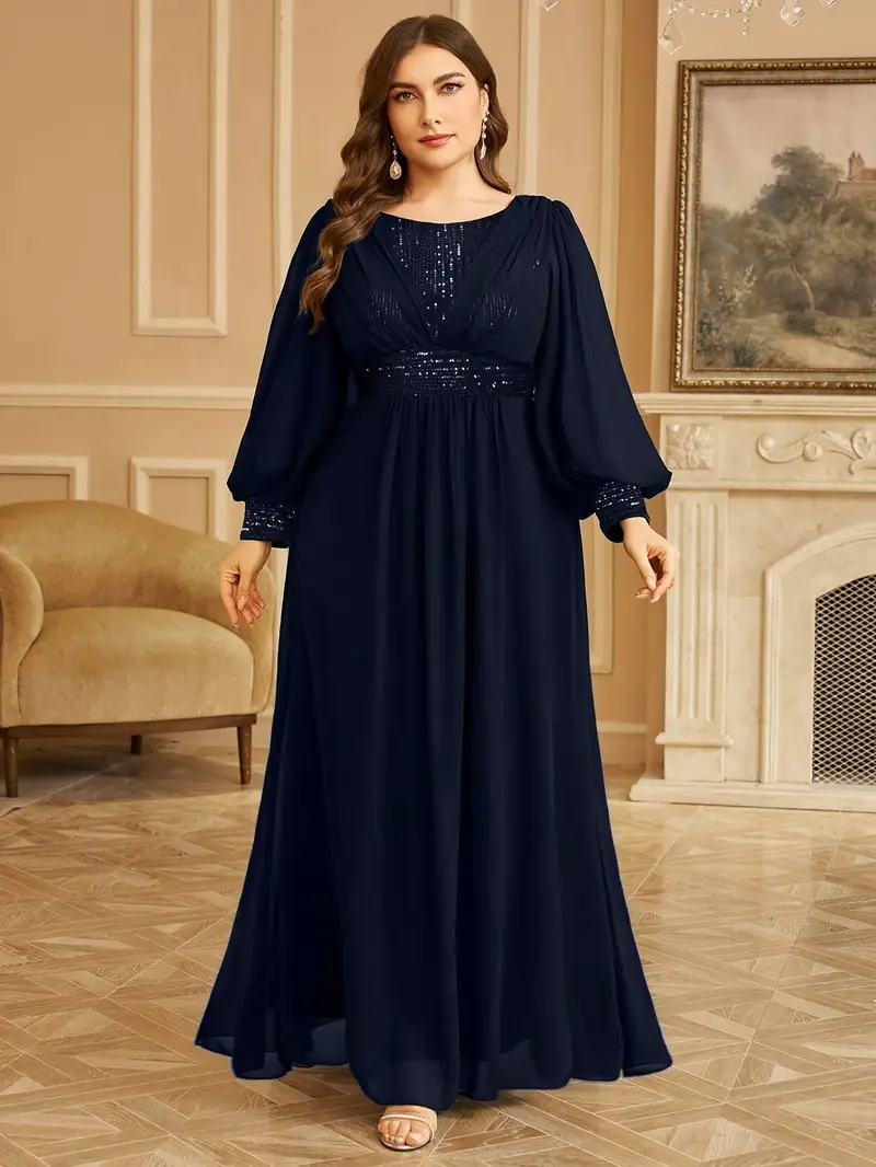 large round sequin dress Fashion Suspender Large Round Gold Sequin Long Dress Victray