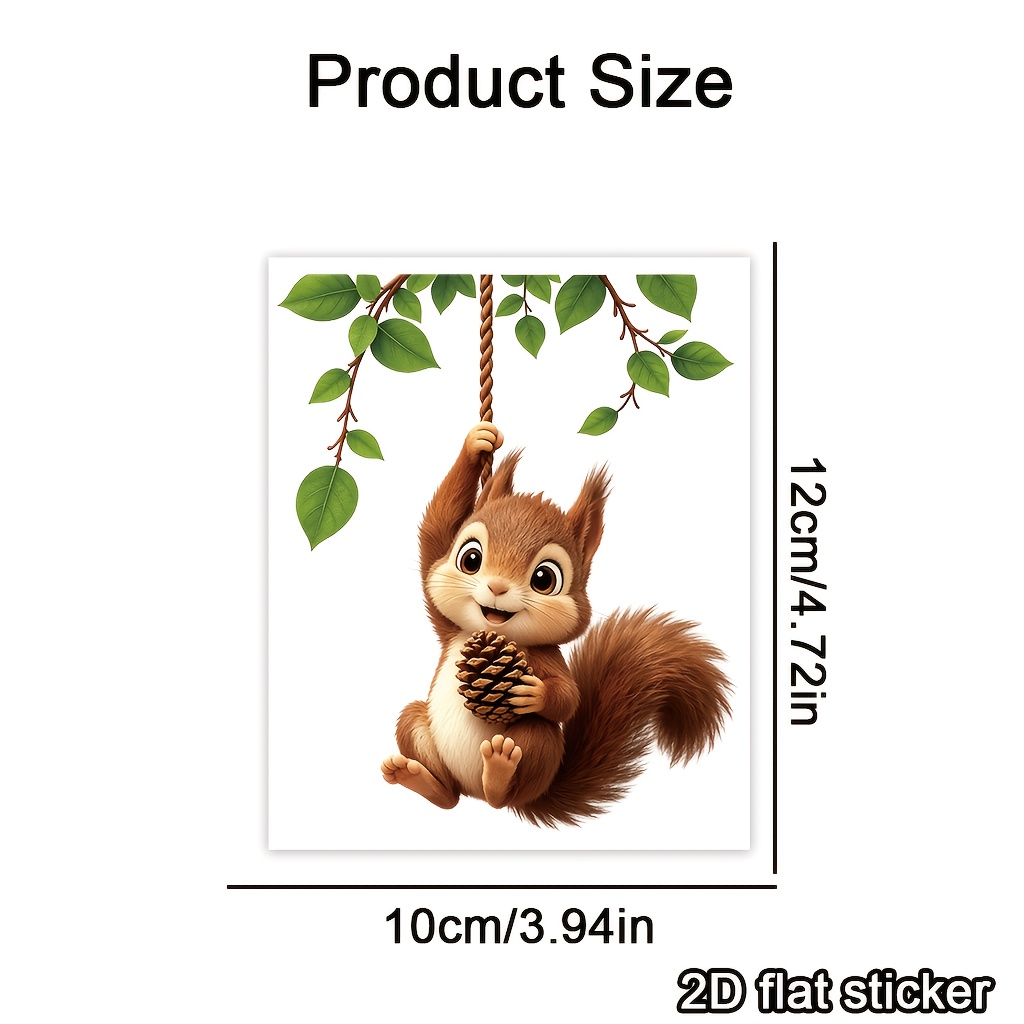 Cute Hanging Squirrel Light Switch Sticker, Removable Vinyl Decal