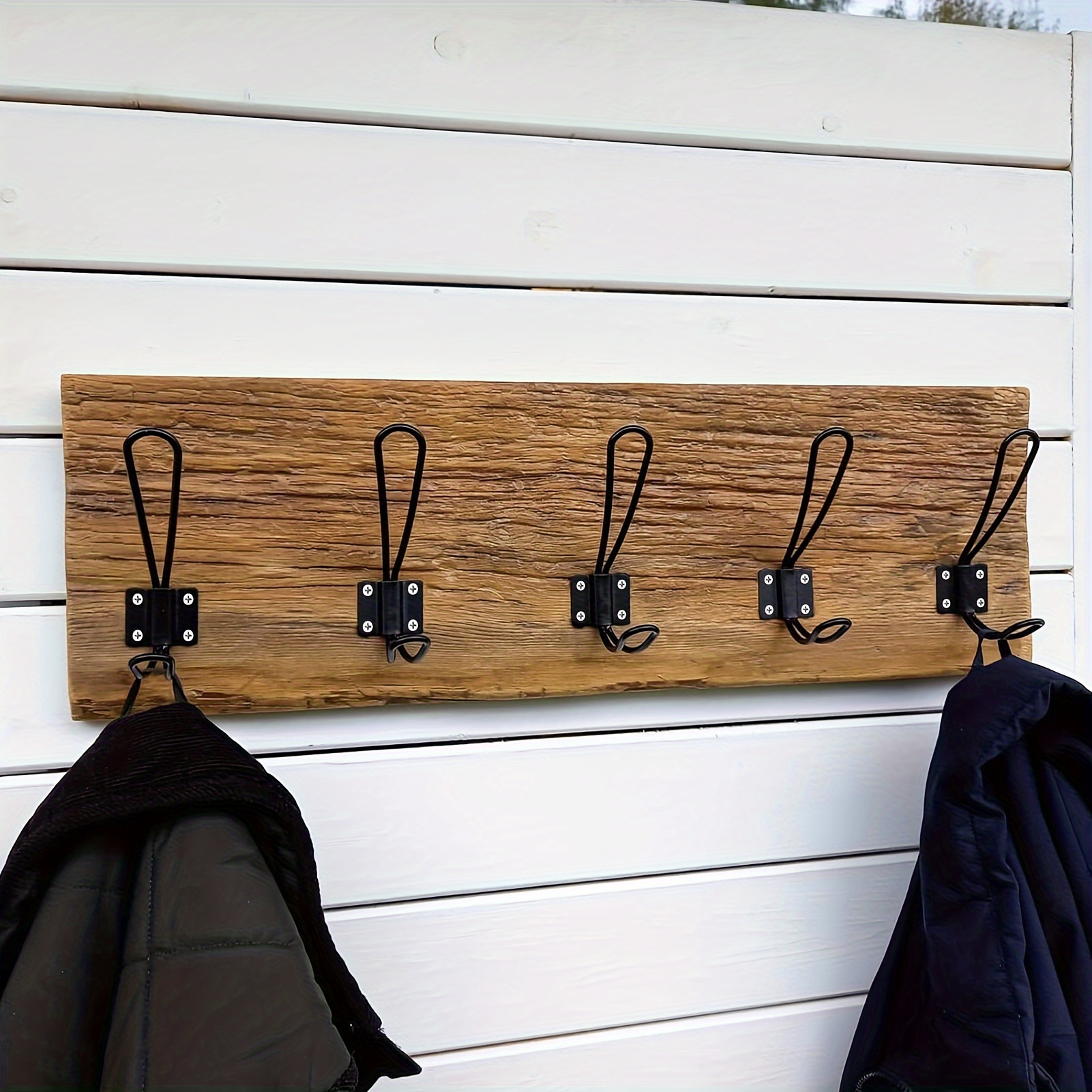 WEBI Rustic Hooks:Cast Iron,5 Packs Decorative Coat Hooks Wall Mounted  Vintage Rustic Robe Towel Hook,Antique Wall Hooks for Hanging