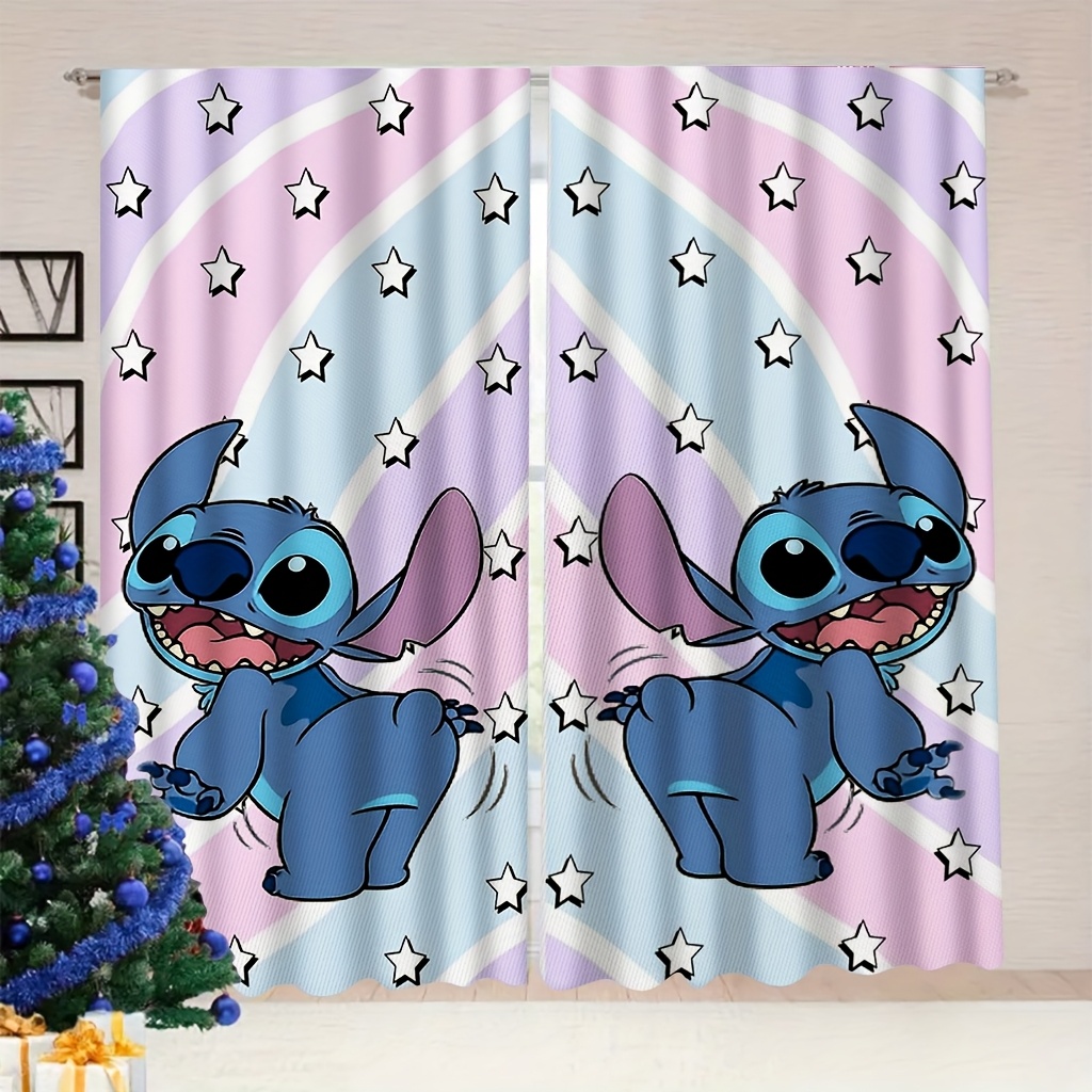 

2pcs Style Polyester Curtains, Machine Washable With Eyelet, Knit Weave, Christmas Themed For Room Types