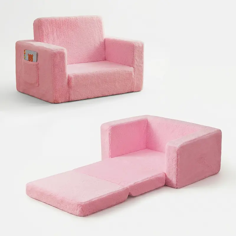 Canapé Enfant Convertible - Chauffeuse 2 Places Transformable en Lit d'Appoint, Aire de Jeu, Fauteuil, Matelas de Sol - Idéal Cadeau Enfants - Possibilités de Jeux Infinies (Rose Poudré, 2 Places Canapé Enfant Convertible - Chauffeuse 2 Places Transformable en Lit d'Appoint, Aire de Jeu, Fauteuil, Matelas de Sol - Idéal Cadeau Enfants - Possibilités de Jeux Infinies (Rose Poudré, 2 Places