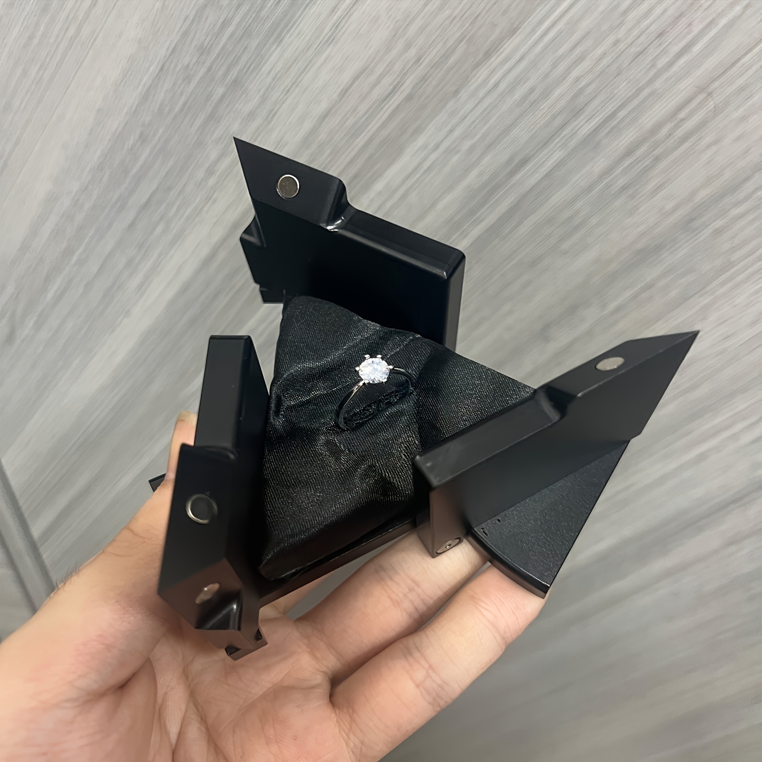 Custom Kinetic Ring Box, Rotating Mechanical Jewelry Box