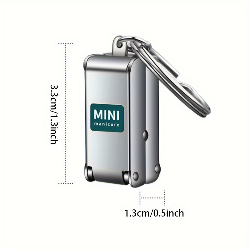 TEMU Stainless Steel Clippers With Keychain - Portable Folding , Includes File, For Manicure & Pedicure