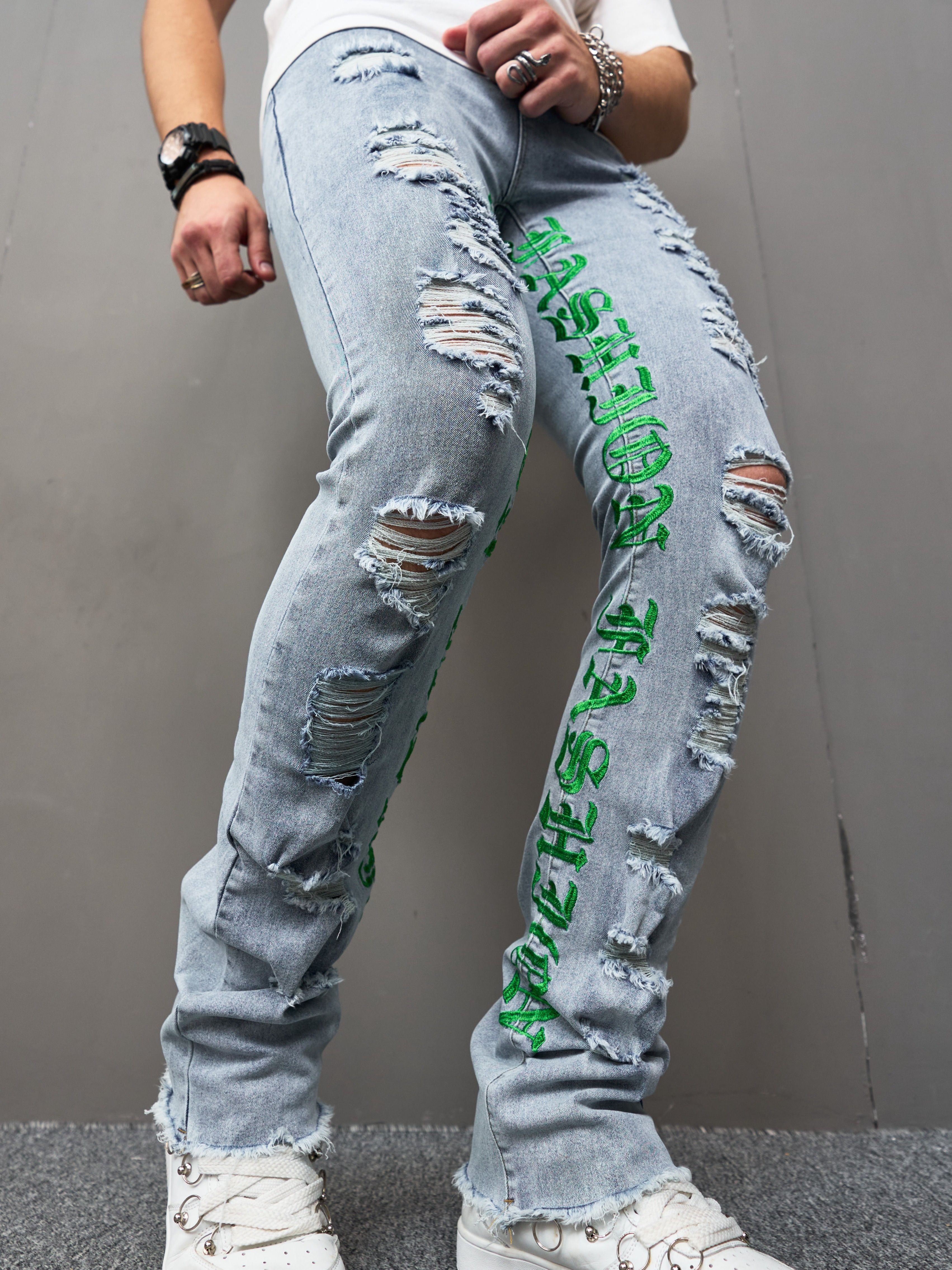 Stacked Jeans Men & Stacked Pants Men - Free Shipping First Order - Temu