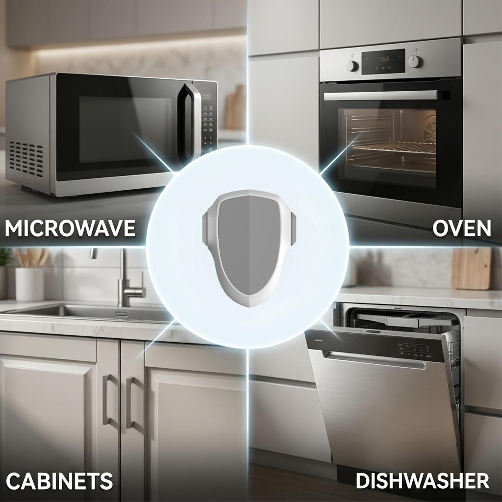 3pcs Child Proof Oven Lock Adhesive Safety Latch