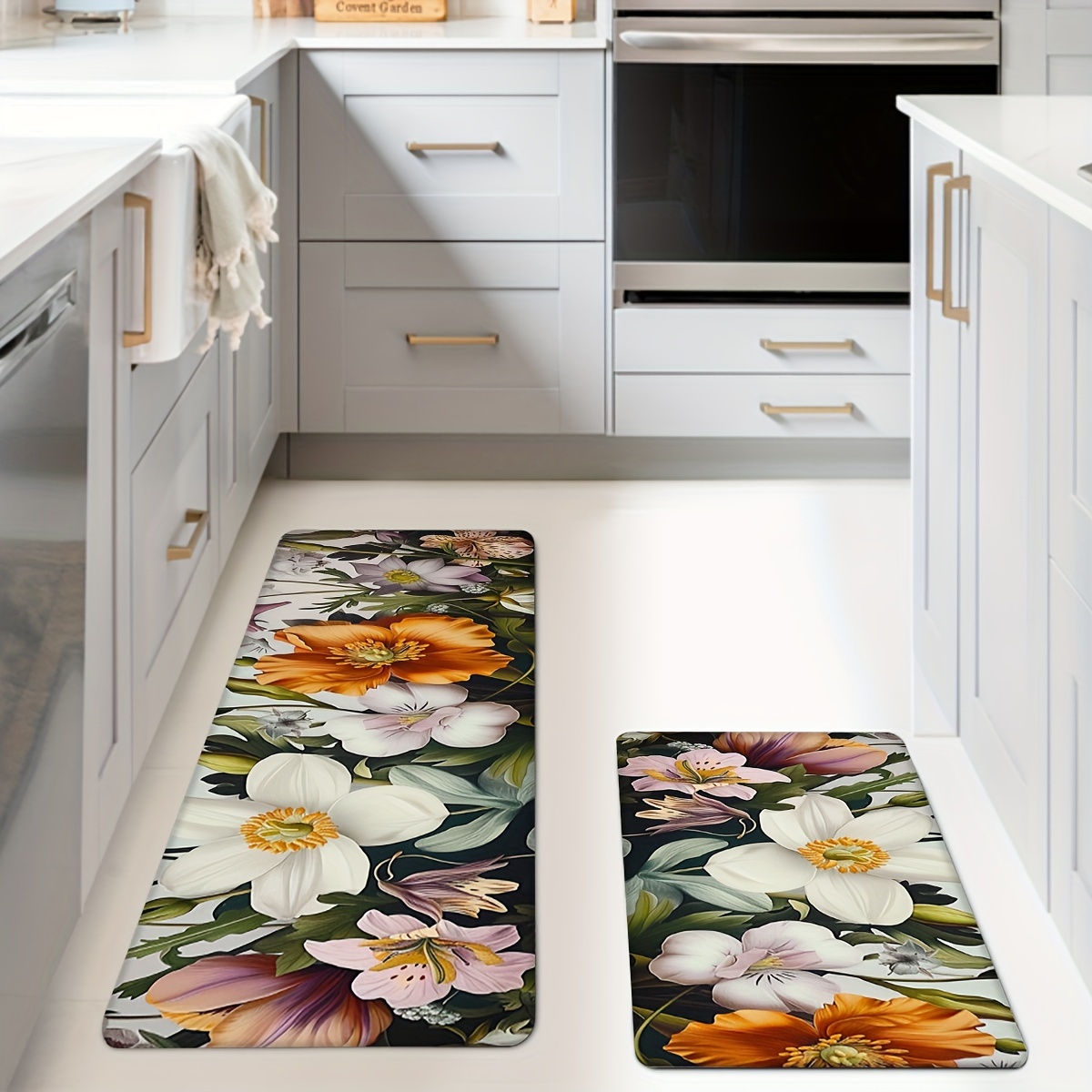 Flower Kitchen Mats Non slip Durable Bathroom Pads Floor - Temu Australia