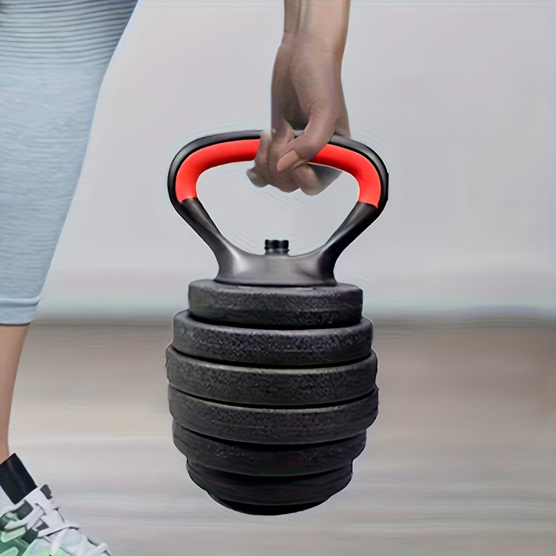 1pc heavy duty integrated kettlebell handle set with ergonomic non   and secure locking mechanism versatile dumbbell system for strength   gym   deadlift