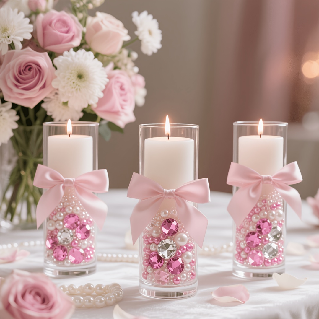 TEMU 4140 piezas de diamantes de rosas y transparentes y perlas de blancas y rosas para esparcir en mesa, 0.3-0.5 cm (0.11in-0.), decoraciones para ,