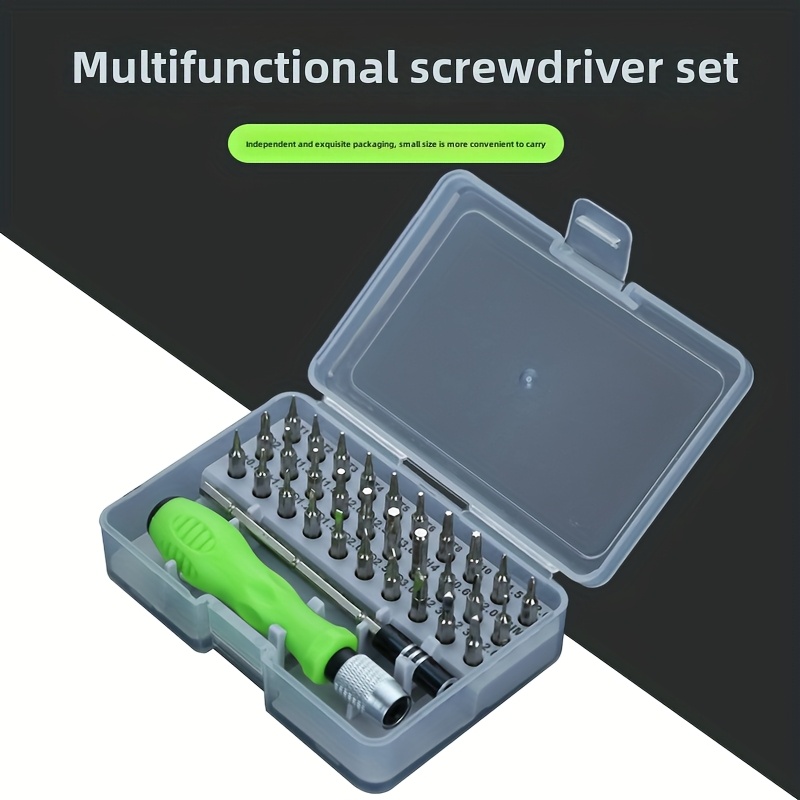 TEMU Household Multi Kinetic Precision 32in-1 Screwdriver Set - Mini Magnetic Drill Bit Set For Mobile Phone, Laptop, Maintenance Tools