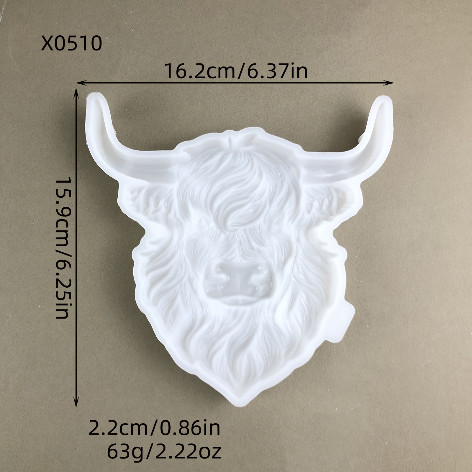 Image of Resin Casting Molds, Semi-three-dimensional Yak Wall Hanging Decoration Mold, Cow Resin Plaster Wall Decoration, Animal Cow Wall Hanging Silicone Mold