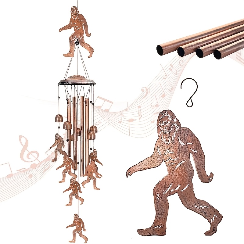 

Bigfoot Wind Chimes Outdoor Big Foot Sasquatch Gifts For Men/women/dad/ Birthday Gift Memorial Gift Metal Windchimes For Outside/indoors, Home, Lawn, Porch, Patio, Garden Decor, Yard Decoration