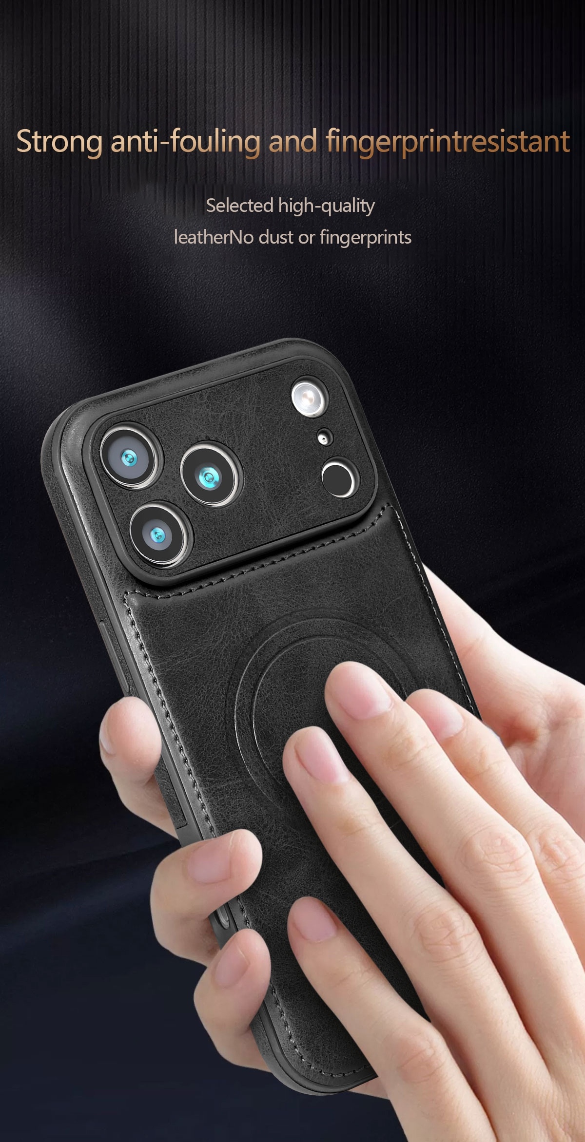 Synthetic Faux Leather Cover for Iphone 17/16/15/14/13/12 Pro Max Plus, Works with Magnetic Wireless Charger, Stylish Luxury Slim Shock-Resistant Complete Protection Case, I