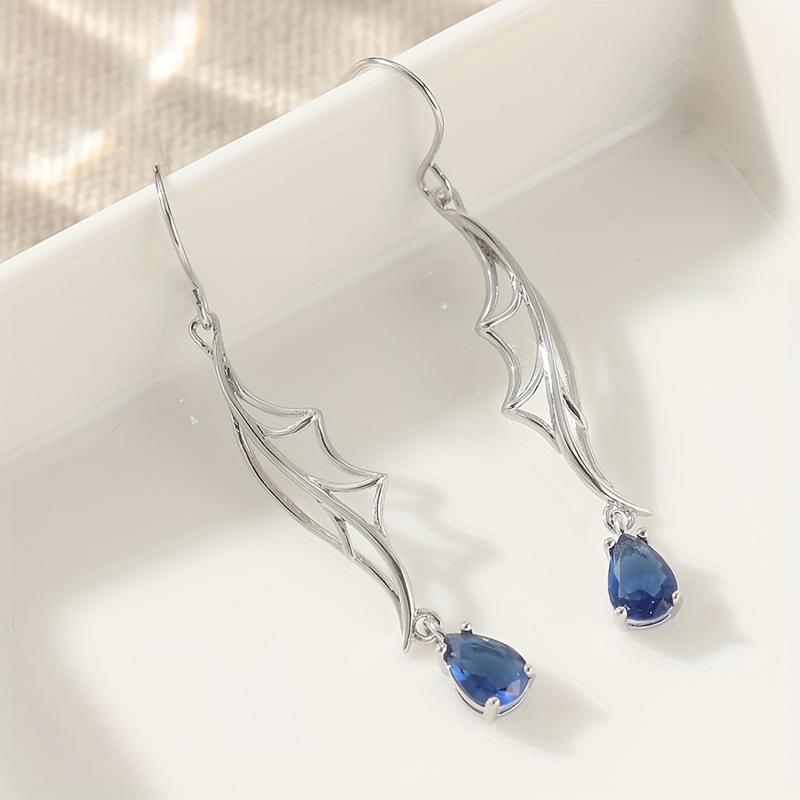 TEMU Dragon Style Earrings, Cubic Synthetic Zirconia Earrings, Silvery Dangle Earrings, Dragon Earring, Long Beaded Earrings, Earrings, Chinese