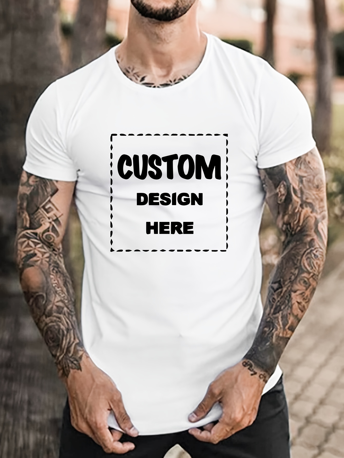 CUSTOM Print Tee Shirt, Tees For Men, Casual Short Sleeve T-shirt For Summer