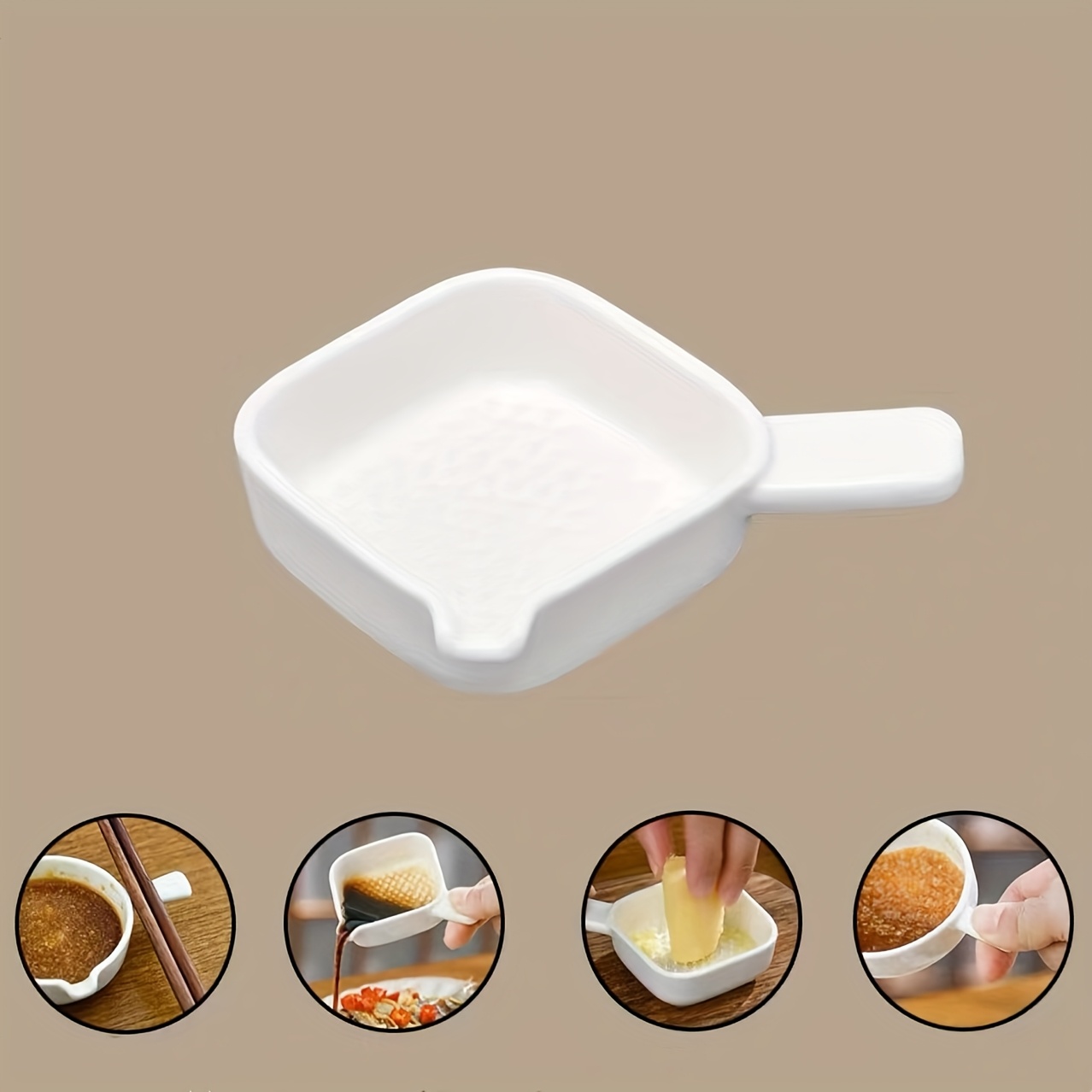 Home Seasoning Dish, Hot Pot Dipping Sauce Bowl, Plate, Ginger Garlic Grinder