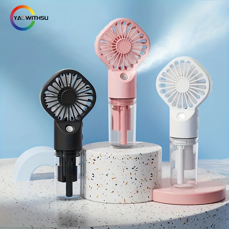 

Portable Rechargeable Handheld Misting Fans, Usb Mini Face Steamer With Fan, Casual Style, For Travel & Outdoor Use