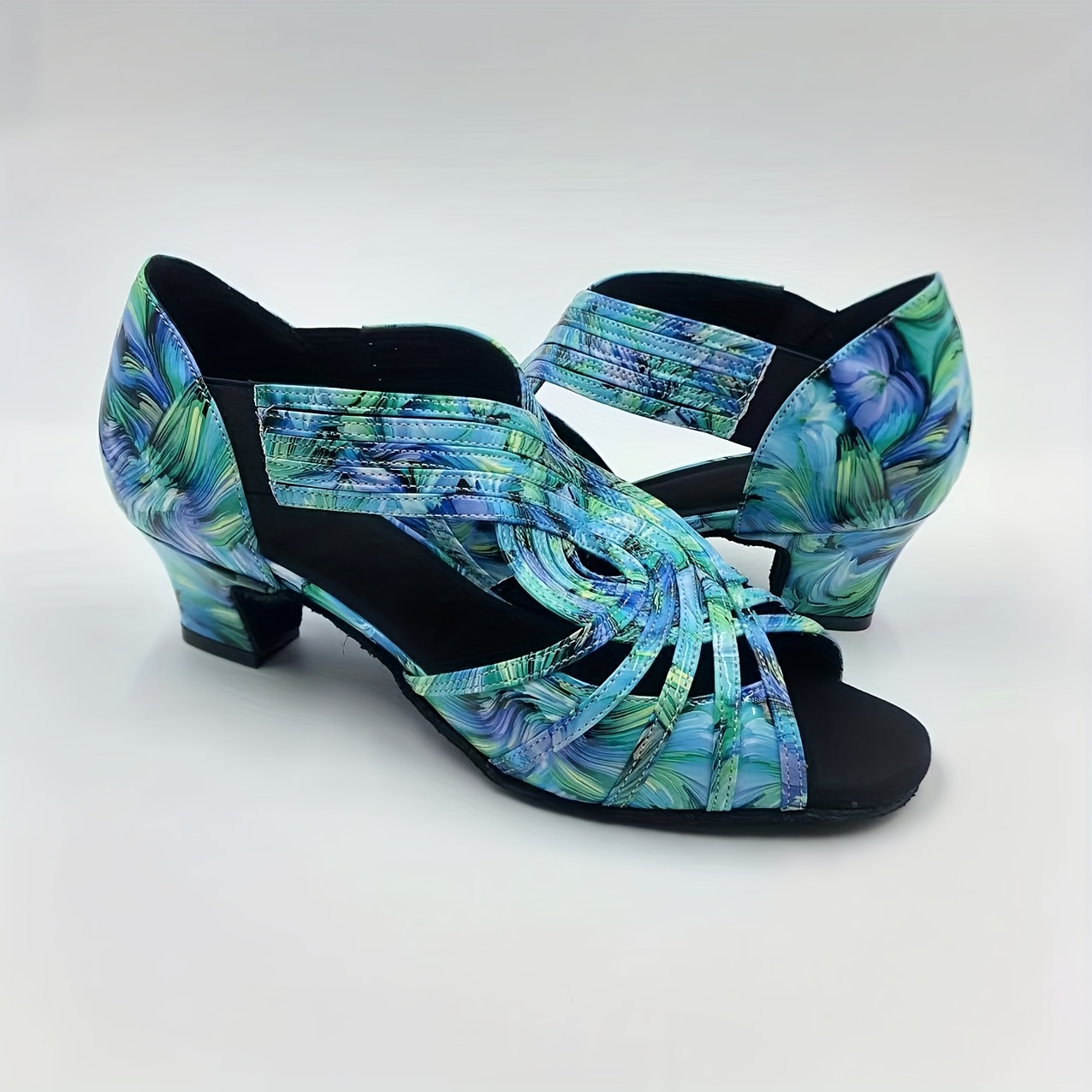 a pair womens latin dance shoes a heel height inches Temu Canada - Main Image