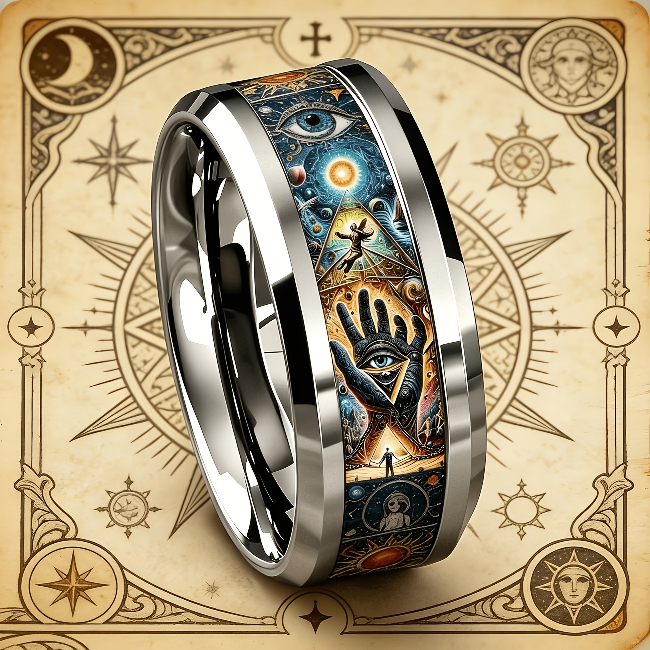 Men's Retro Stainless Steel Ring, Personalized Gift