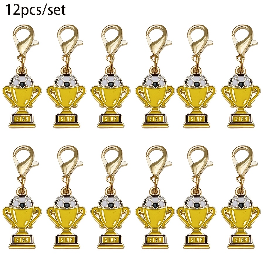 E-shop 12-teiliges/Set Fußball-Trophäe Schlüsselanhänger Zubehör Tasche/Autoschlüssel Anhänger Fußball Fan Souvenir Perfektes Geschenk für Fans
