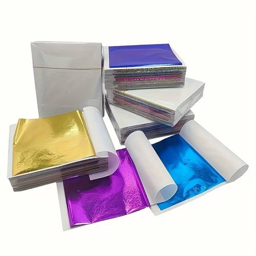 120 sheets imitation foil set easy application for and crafts diverse colors paper material