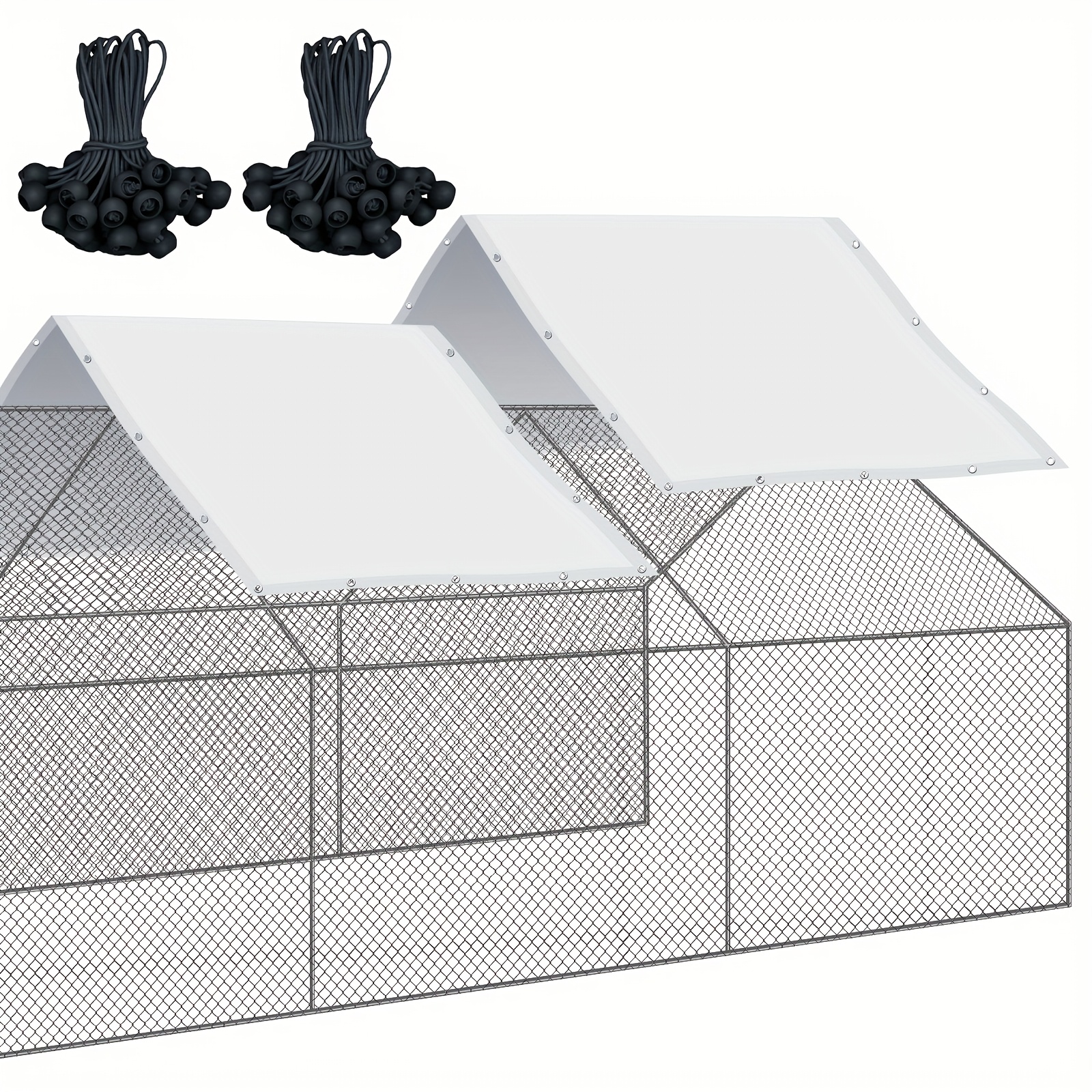TEMU 2pcs Chicken Coop Accessories Chicken Coop Cover Waterproof For Winter With 50pcs Ball Cords Chicken Cover Chicken Coop Tarp Accessories Chicken