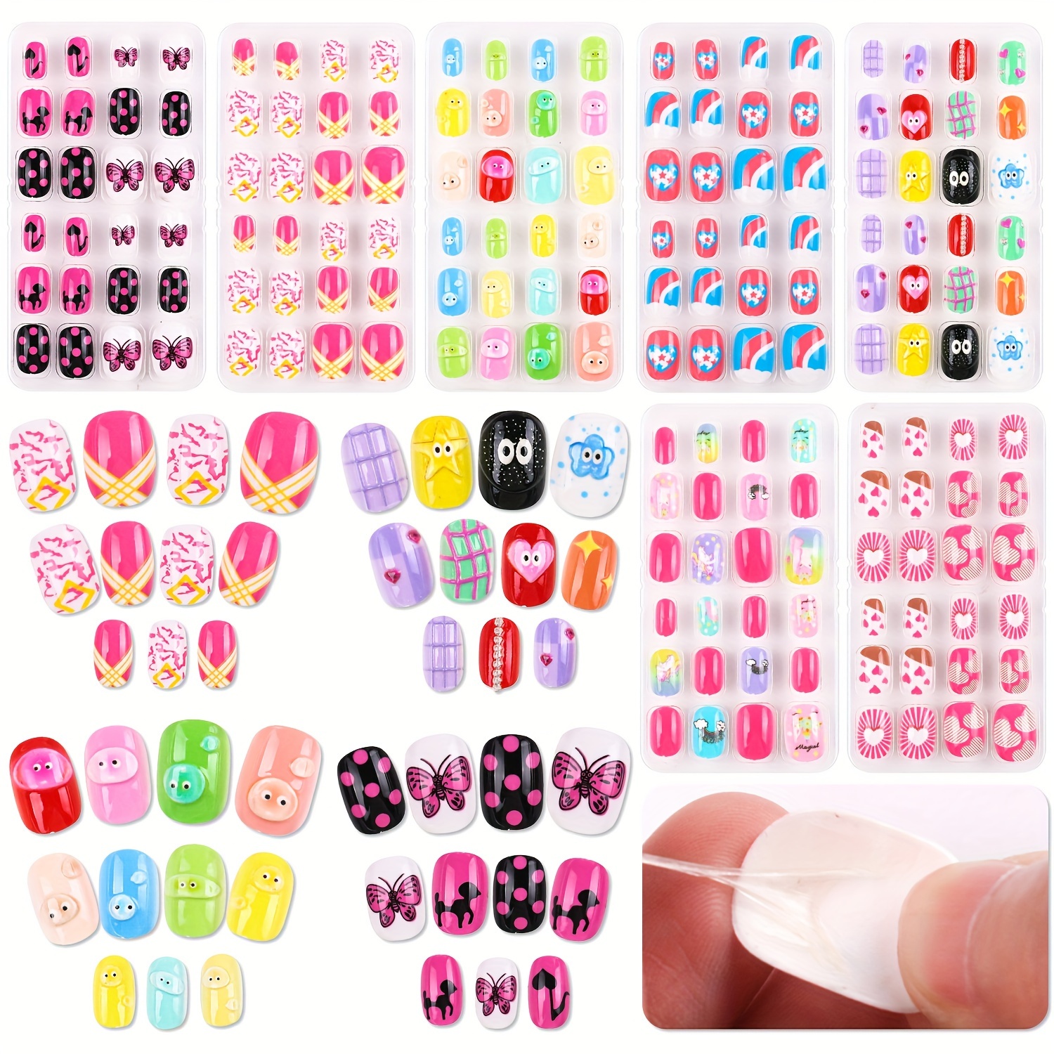 

A Pack Of 168 Adhesive Nail Tips In 7 Days, Including 48 Embossed 3d Nail Tips.